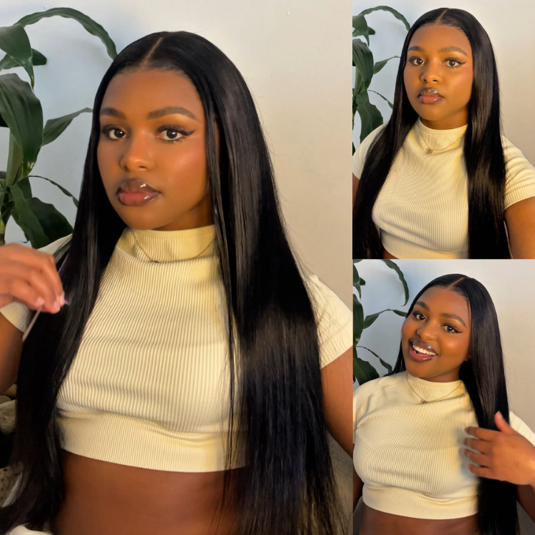 [_zimkhitha]'s Special Link PreMax Wigs - Flexi-Fit Silky Straight Invisi Drawstring Cap & HD Lace & Regular Lace Glueless 13x4 Frontal Lace Human Hair Wig Pre-Cut Lace
