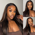 [nottsndelu]'s Special Link PreMax Wigs | Ultra Natural Hairline Brown Highlight & Natural Black Silky Straight Glueless 13x4 Frontal Lace Long Wig Pre-Cut Lace