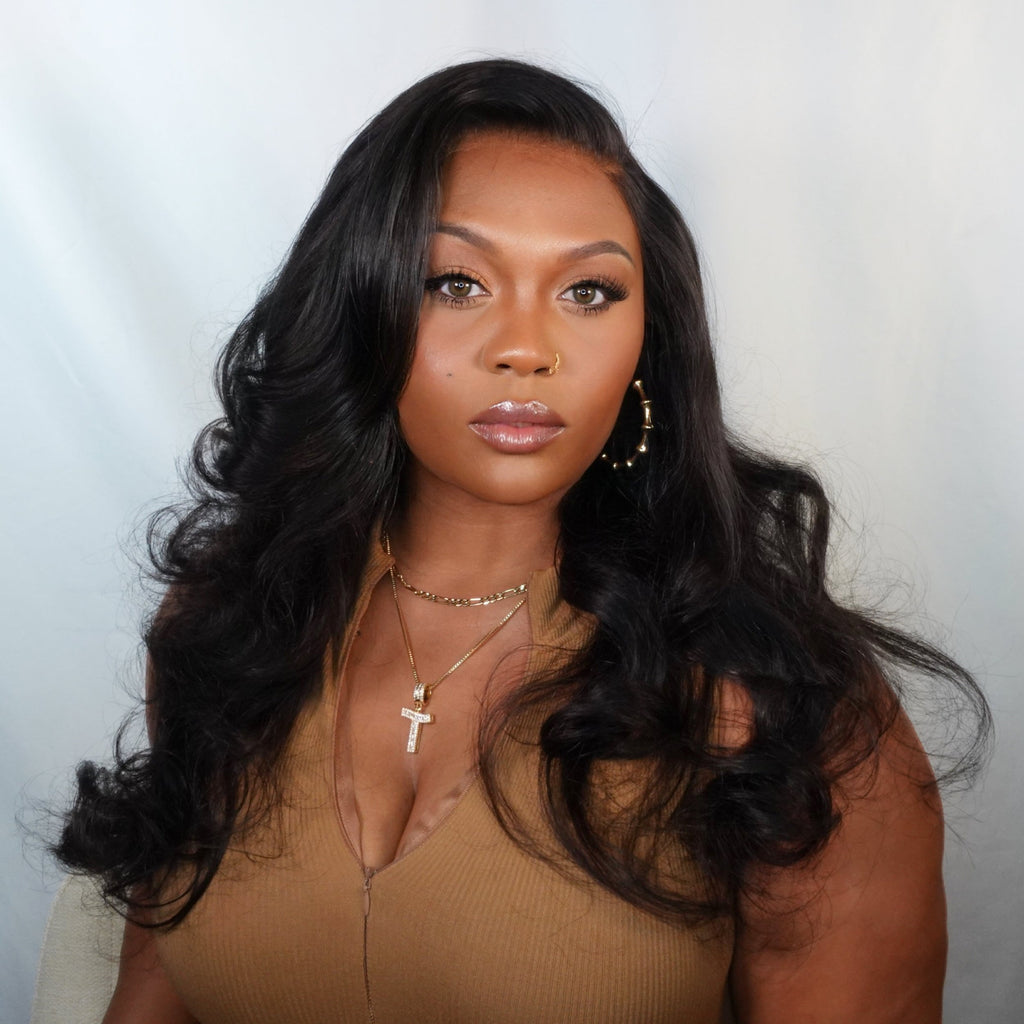 Worth | Natural Black Body Wave 13x6 Closure Lace Glueless Side Part Wig 100% Human Hair
