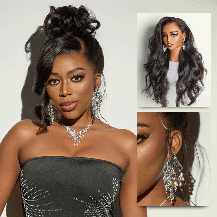 NatureMAX™ 200% / 250% Density Loose Wave Glueless 13x6 HD Lace Front Wig Human Hair Pre-Cut Lace Flexi-Fit Drawstring Cap