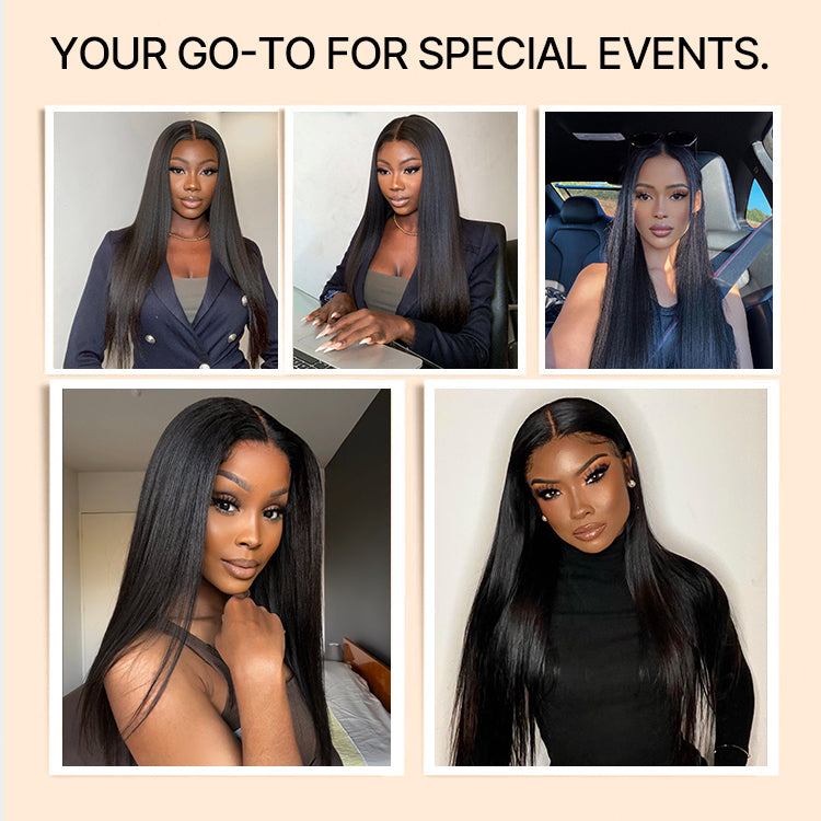[iam_star.fire]'s Special Link NatureMAX™ 180% Density Silky Straight Glueless Ear-to-ear 13x4 HD Lace Front Wig Pre-Cut Lace Flexi-Fit Drawstring Cap