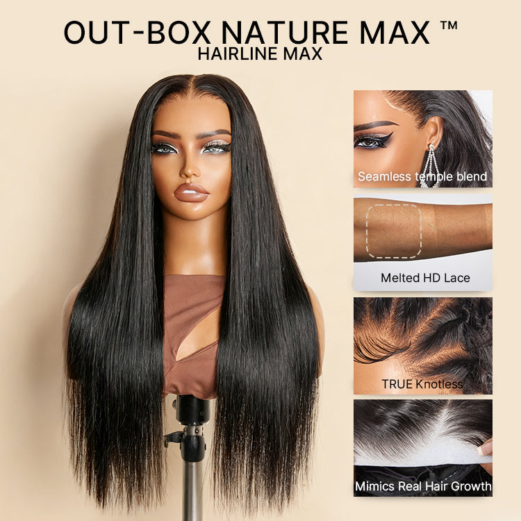 special I NatureMAX™ 180% Density Silky Straight Glueless Ear-to-ear 13x4 HD Lace Front Wig Pre-Cut Lace Flexi-Fit Drawstring Cap