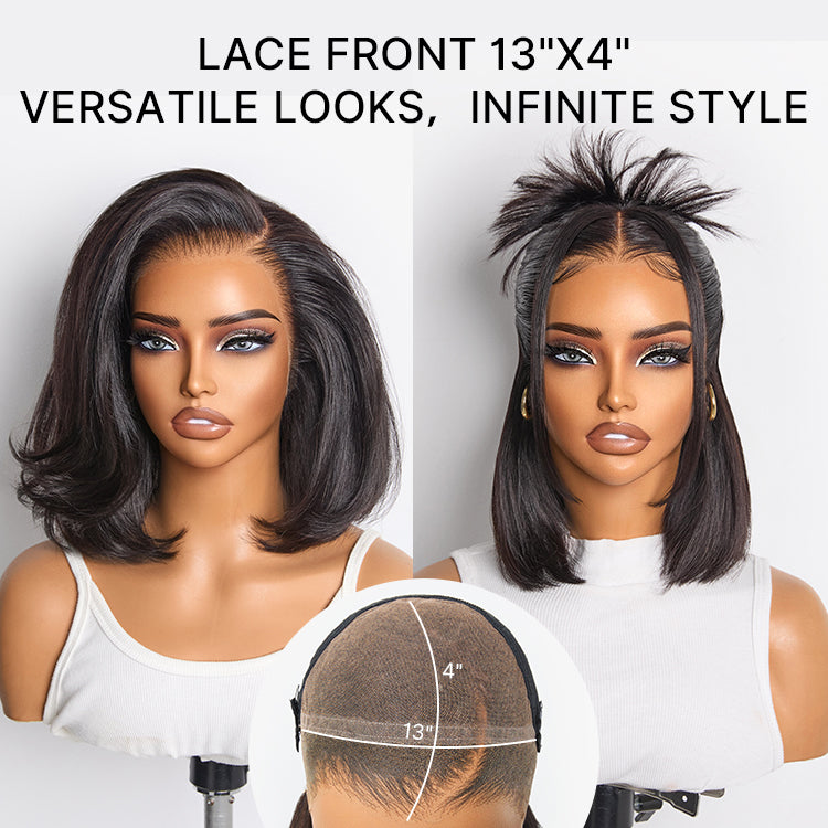 [lelemabiletsa]'s Special Link NatureMAX™ Silky Blunt Cut Bob Glueless Ear-to-ear 13x4 HD Lace Front Wig Pre-Cut Lace Flexi-Fit Drawstring Cap