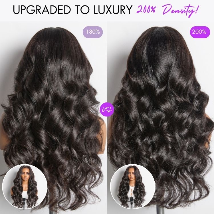 NatureMAX™ 200% / 250% Density Loose Wave Glueless Ear-to-ear 13x4 HD Lace Front Wig Pre-Cut Lace Flexi-Fit Drawstring Cap