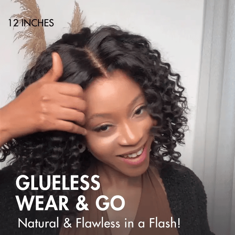 Boho Braids Deep Curly Glueless 5x5 Closure Pre-Cut Lace Short Curly Wig Human Hair
