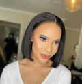 Worth | Natural Black Silky Straight Bob Wigs 08 inches