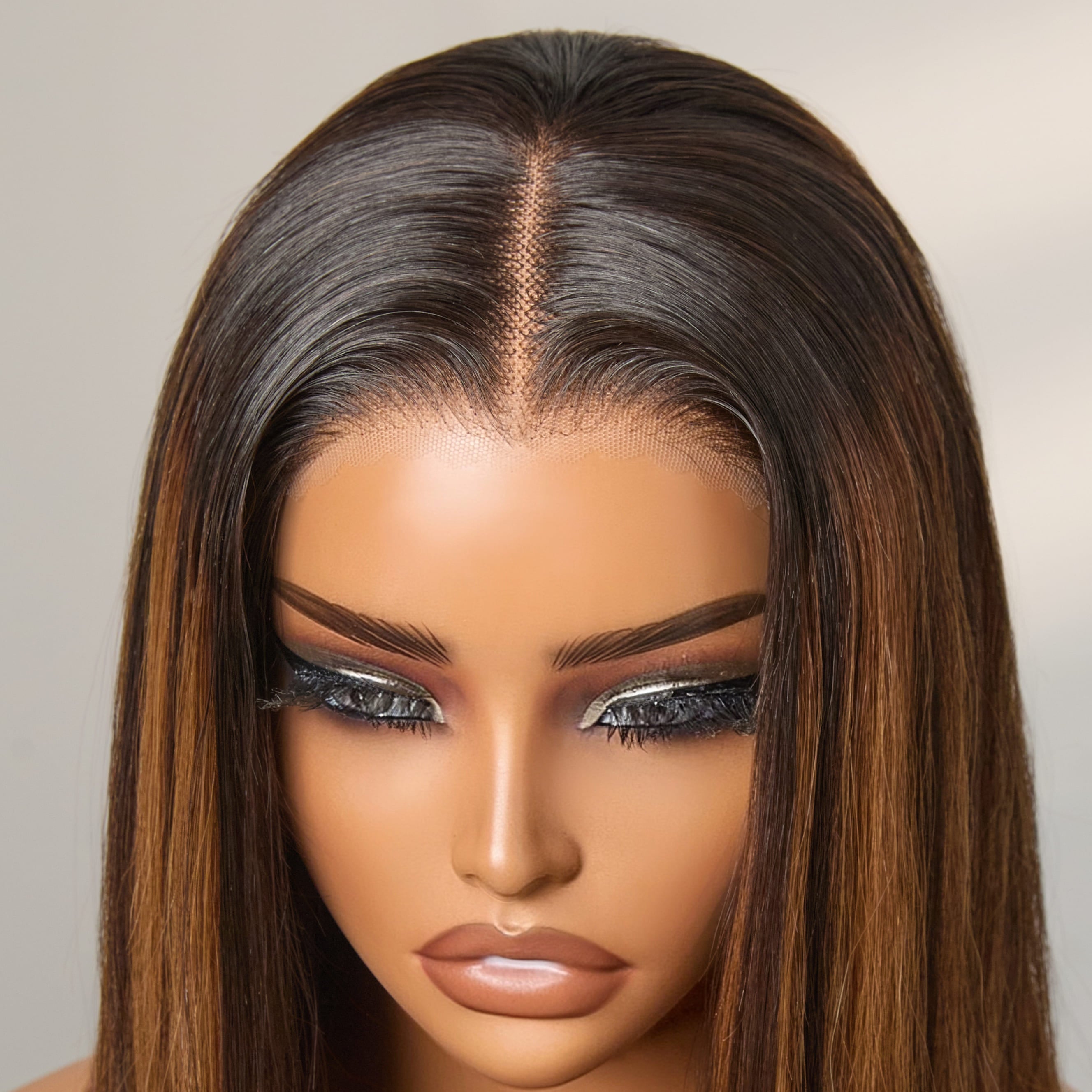 [fey_thulare]'s Special Link VolumeMAX™ 200% Density Natural Black / Honey Blonde Highlight ReadytoGo Super Double Drawn 4x4 Lace Wig Pre-cut Lace