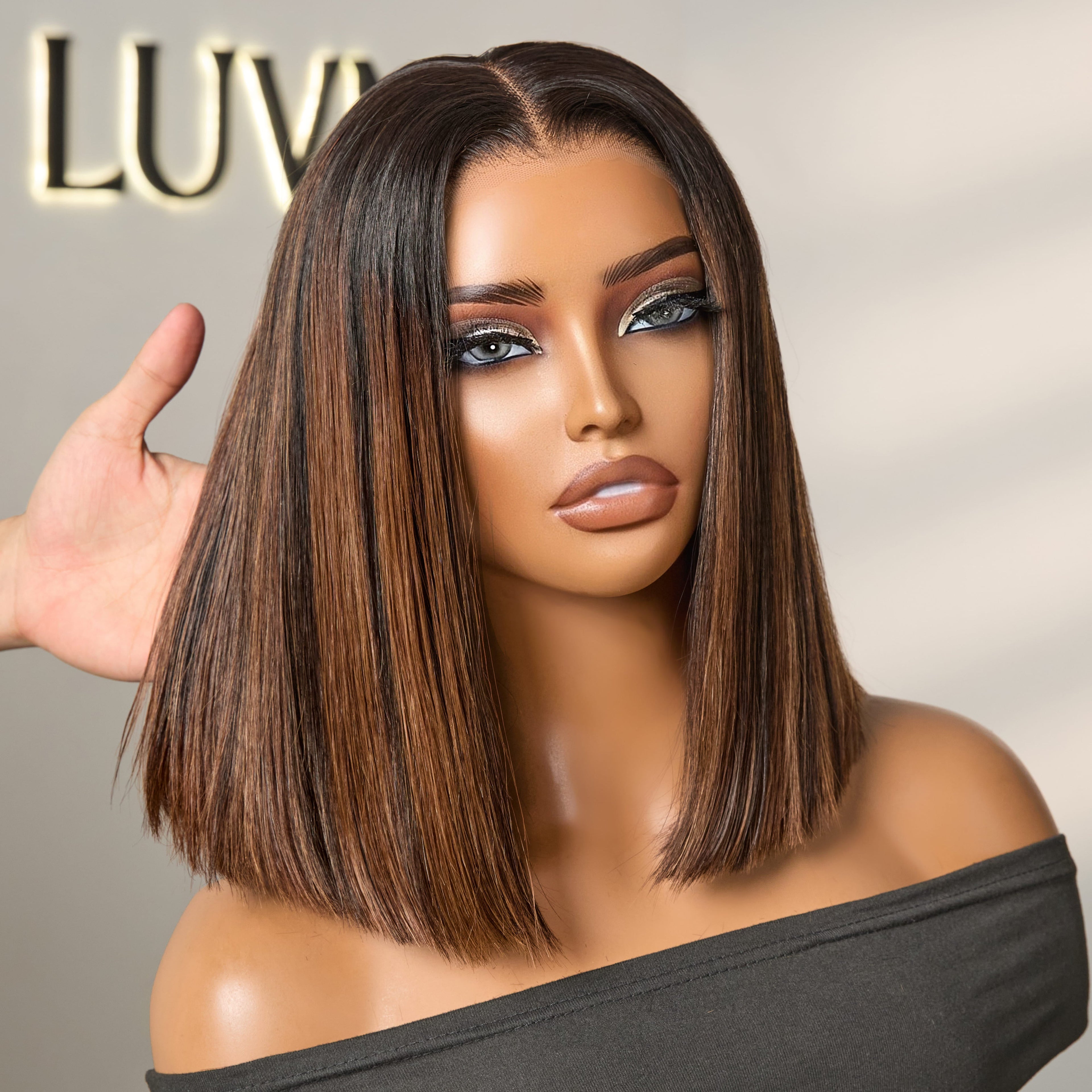 [fey_thulare]'s Special Link VolumeMAX™ 200% Density Natural Black / Honey Blonde Highlight ReadytoGo Super Double Drawn 4x4 Lace Wig Pre-cut Lace