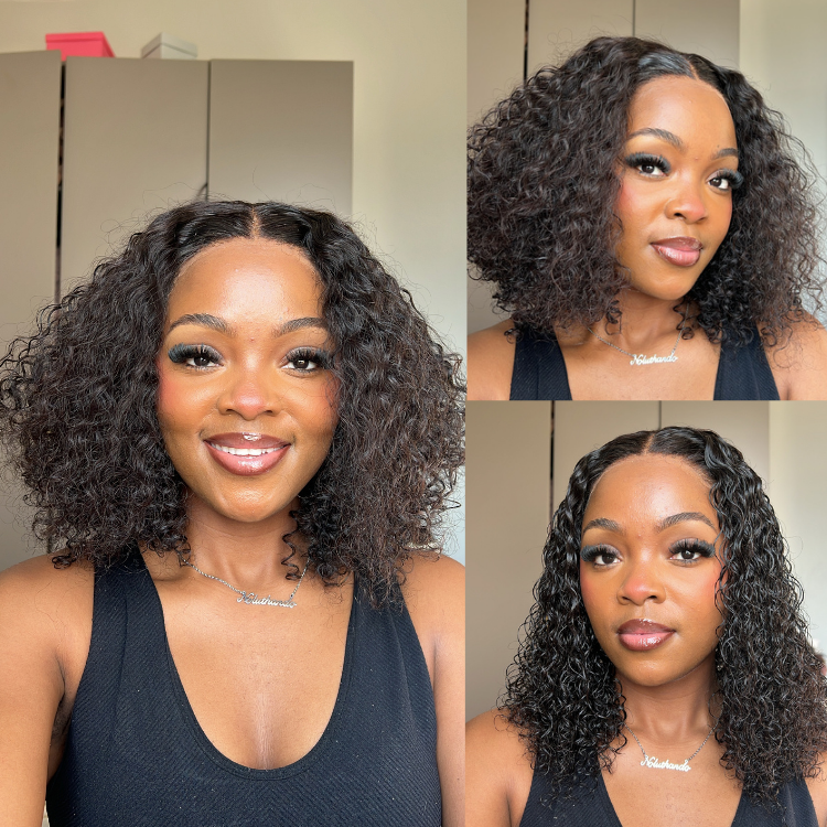 [noluthandomabaso]'s Special Link 1 Sec Install Wig | 180% Density ReadytoGo Soft Deep Curl Bob Glueless 4x4 Closure Lace Wig
