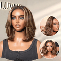 Worth | Blonde Highlight Short Layered Bob Wig Glueless 5x5 Closure Pre-Cut Lace Wig