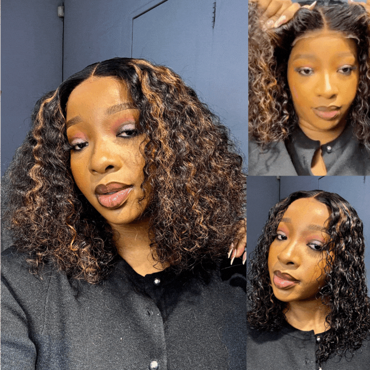 [lihlemaswanganyi]'s Special Link PreMax Wigs | Highlight Brown 180% Density Deep Wave 4x4 Closure Lace Wig Middle Part 100% Human Hair
