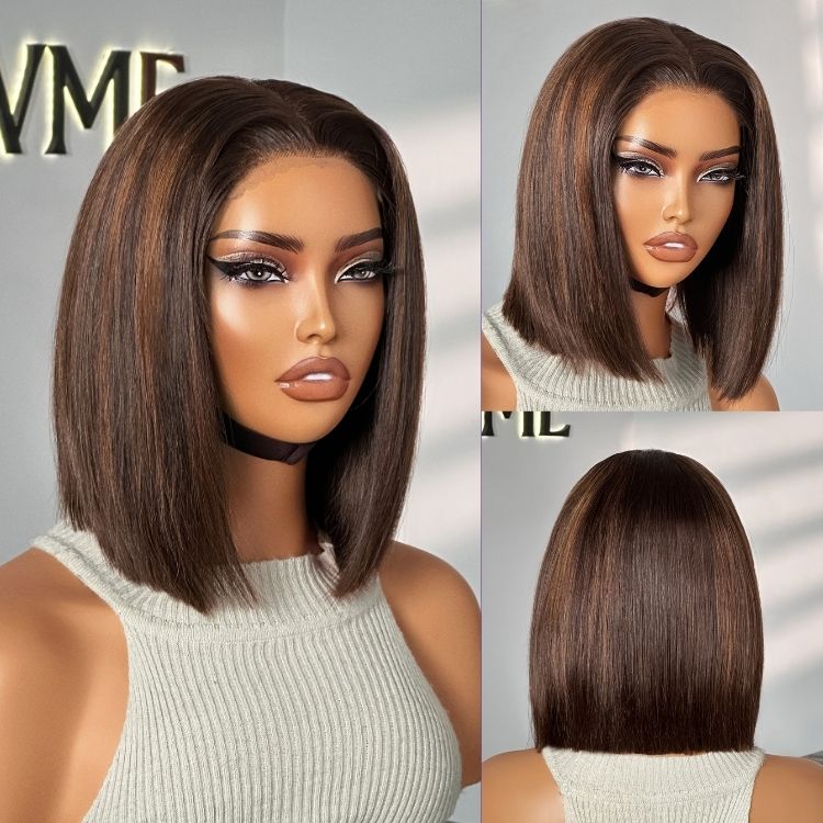 Outlet | Glueless Silky Blunt Cut Closure Bob Wig