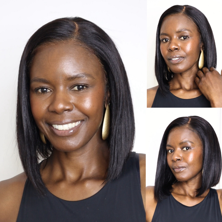 [nomsa_mzozo]'s Special Link NatureMAX™ Silky Blunt Cut Bob Glueless Ear-to-ear 13x4 HD Lace Front Wig Pre-Cut Lace Flexi-Fit Drawstring Cap