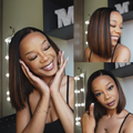 [maggiie.rs]'s Special LinkPreMax Wigs | Brown Highlight Silky Blunt Cut Bob Glueless Lace Wig With Pre-Bleached Pre-Plucked Pre-Cut Lace