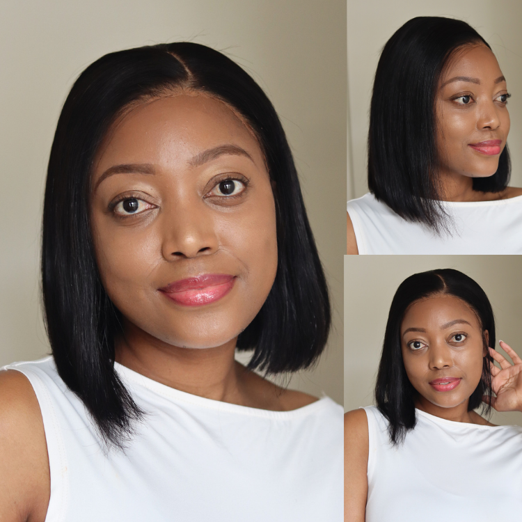 [_phindy_n]'s Special Link NatureMAX™ Silky Blunt Cut Bob Glueless Ear-to-ear 13x4 HD Lace Front Wig Pre-Cut Lace Flexi-Fit Drawstring Cap