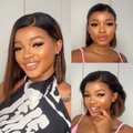 [buhle_mkhiz]'s Special Link PreMax Wigs | Brown Highlight Silky Blunt Cut Bob Glueless Lace Wig With Pre-Bleached Pre-Plucked Pre-Cut Lace