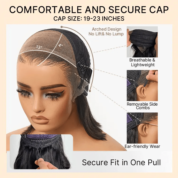 [sane_moses_]'s Special Link Pre-do Lagos Hairline Flexi Fit Invisi Drawstring Cap Natural Black & Copper Ombre Highlights Silky Straight Glueless 13x4 Frontal HD Lace Wig Pre-Cut Lace