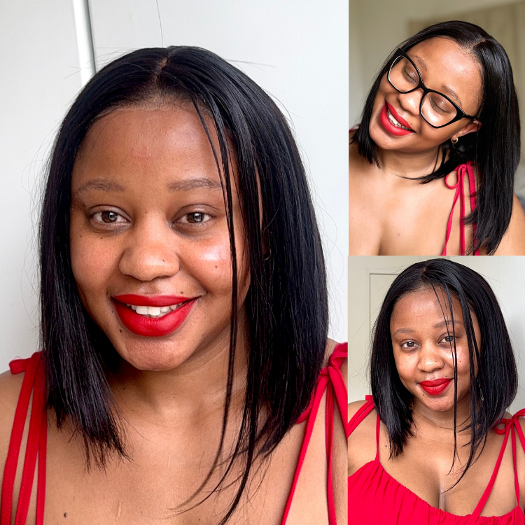 [mother.porcupine]'s Special Link NatureMAX™ Silky Blunt Cut Bob Glueless Ear-to-ear 13x4 HD Lace Front Wig Pre-Cut Lace Flexi-Fit Drawstring Cap