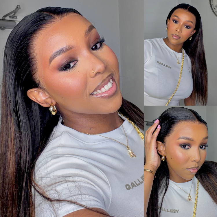 [_leloh]'s Special Link PreMax Wigs | Ultra Natural Hairline Brown Highlight & Natural Black Silky Straight Glueless 13x4 Frontal Lace Long Wig Pre-Cut Lace