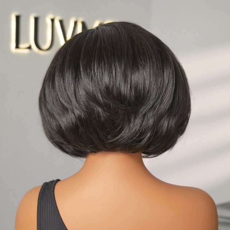 Special Deal I VolumeMAX™ 250% Density ReadytoGo Super Double Drawn Glueless 5x5 Lace Pixie BOB C Part Wig Pre-cut Lace