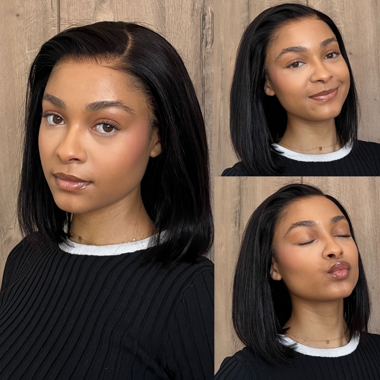 [bubblesnt0t0]'s Special Link NatureMAX™ Silky Blunt Cut Bob Glueless Ear-to-ear 13x4 HD Lace Front Wig Pre-Cut Lace Flexi-Fit Drawstring Cap