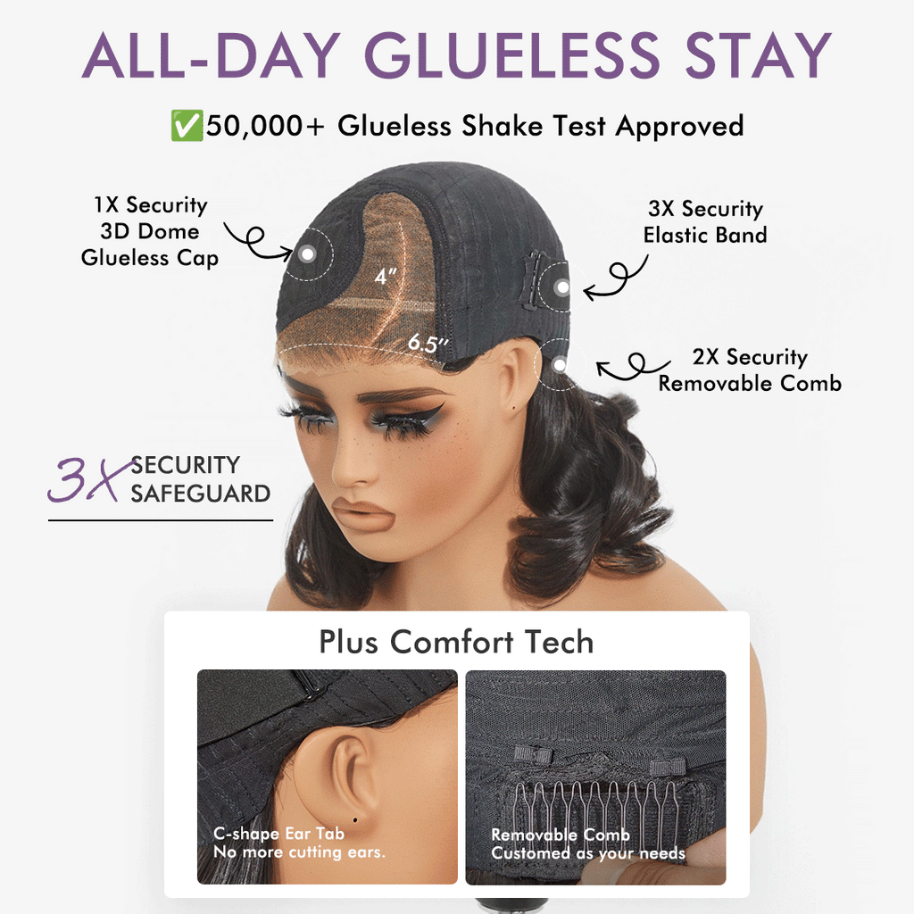 NatureMAX™ 200% Density Loose Wave Glueless HD Lace Shoulder Length Wig Pre-Cut Lace Flexi-Fit Drawstring Cap & Regular Cap