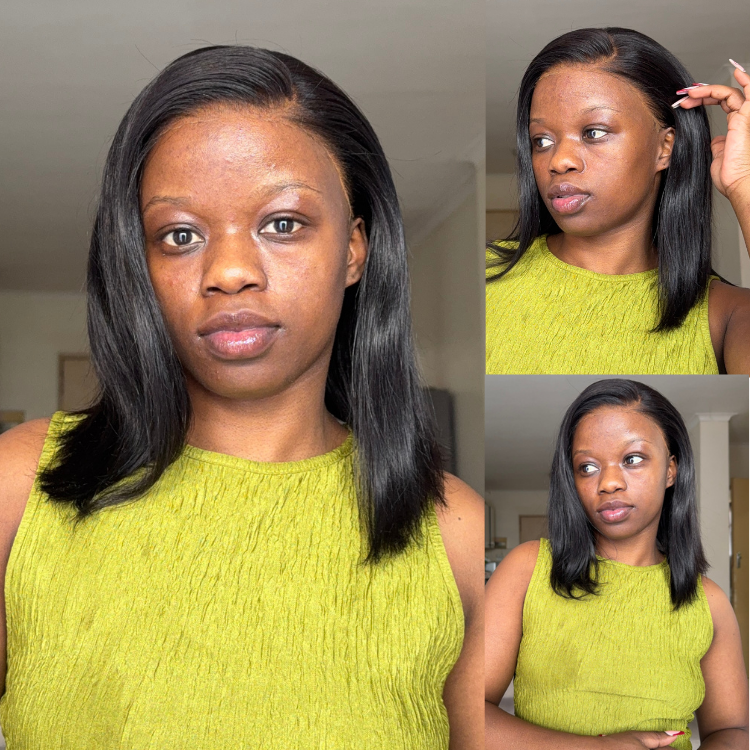 [nonny_muji]'s Special Link NatureMAX™ Silky Blunt Cut Bob Glueless Ear-to-ear 13x4 HD Lace Front Wig Pre-Cut Lace Flexi-Fit Drawstring Cap