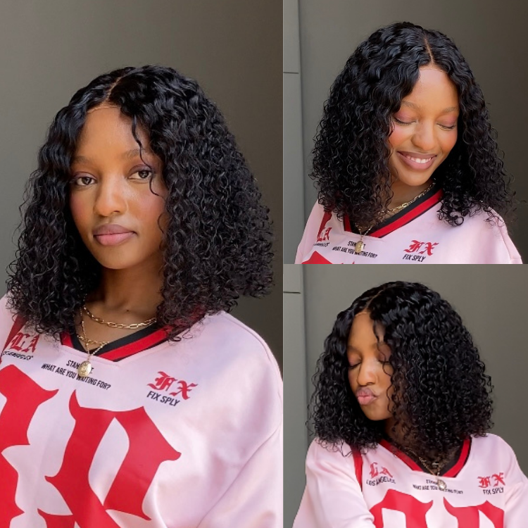 [enhlemmapula]'s Special Link 1 Sec Install Wig | 180% Density ReadytoGo Soft Deep Curl Bob Glueless 4x4 Closure Lace Wig