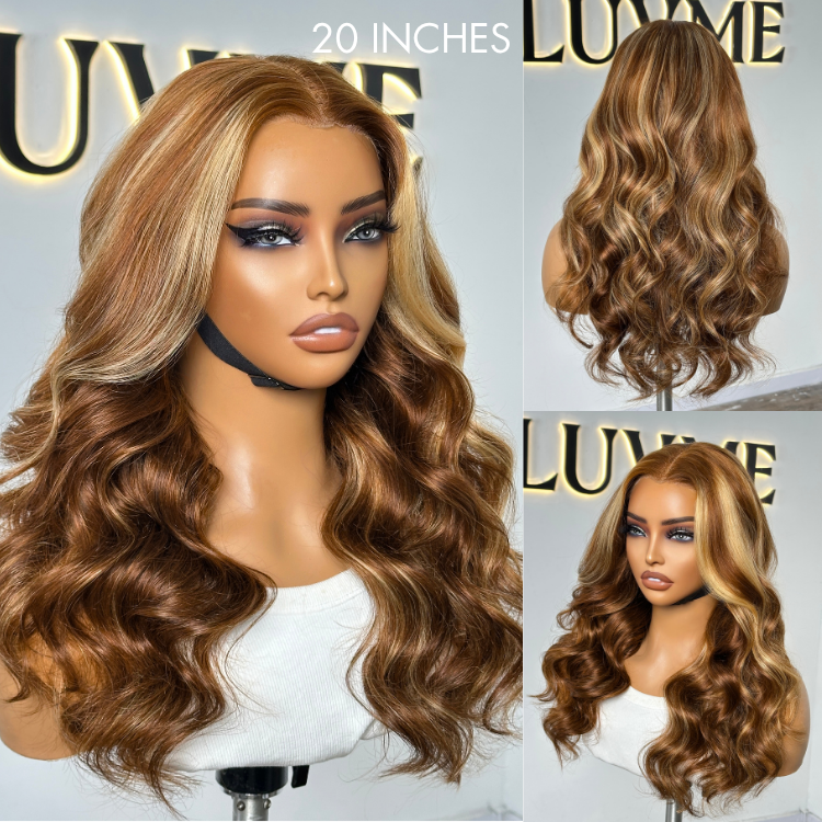 Worth |  Brown Highlight Loose Body Wave Glueless 13x4 Frontal Lace Wig