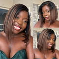 [cherryk0la]'s Special Link PreMax Wigs | Brown Highlight Silky Blunt Cut Bob Glueless Lace Wig With Pre-Bleached Pre-Plucked Pre-Cut Lace