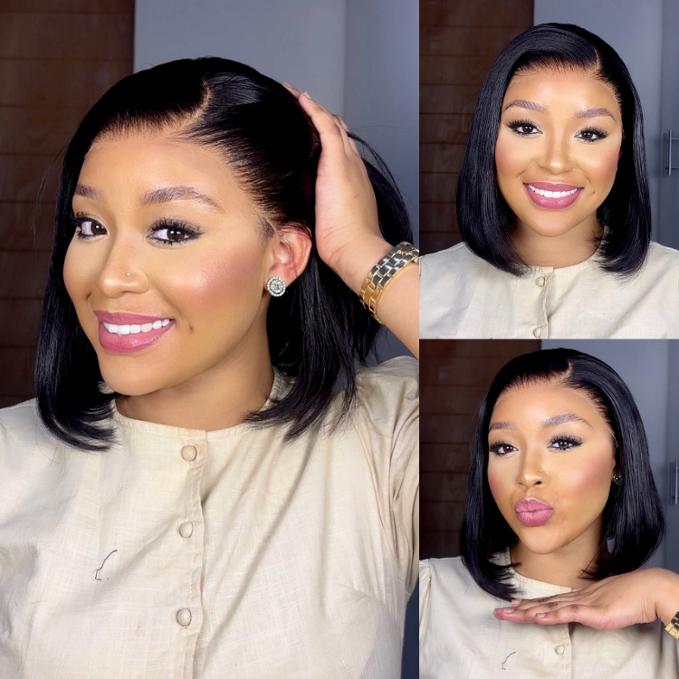 [lesa_molapo]'s Special Link NatureMAX™ Silky Blunt Cut Bob Glueless Ear-to-ear 13x4 HD Lace Front Wig Pre-Cut Lace Flexi-Fit Drawstring Cap