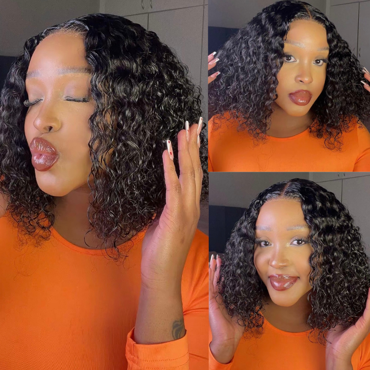 [seson.aa]'s Special Link 1 Sec Install Wig | 180% Density ReadytoGo Soft Deep Curl Bob Glueless 4x4 Closure Lace Wig