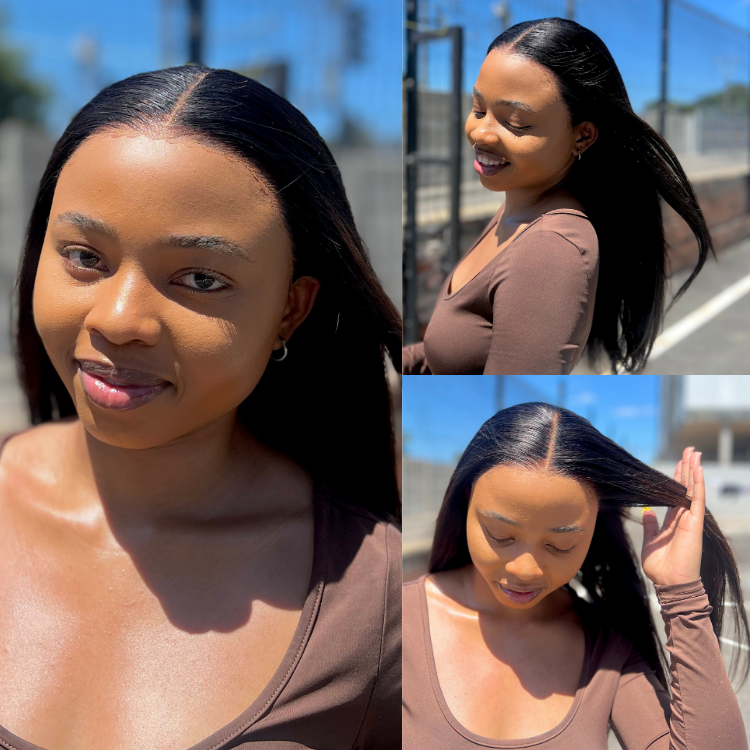 [sphesihle_duze]'s Special Link PreMax Wigs | Ultra Natural Hairline Brown Highlight & Natural Black Silky Straight Glueless 13x4 Frontal Lace Long Wig Pre-Cut Lace