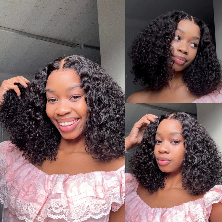 [kwamakhanya]'s Special Link 1 Sec Install Wig | 180% Density ReadytoGo Soft Deep Curl Bob Glueless 4x4 Closure Lace Wig