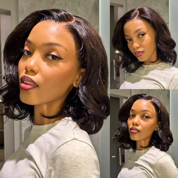 [angyywilliams]'s Special Link NatureMAX™ Silky Blunt Cut Bob Glueless Ear-to-ear 13x4 HD Lace Front Wig Pre-Cut Lace Flexi-Fit Drawstring Cap