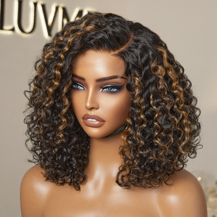 Worth | Casual Blonde Highlights Curly Glueless HD Lace Short Wig