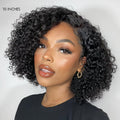 Worth | Trendy Short Cut Curly Minimalist HD Lace Glueless Side Part Wig 100% Human Hair