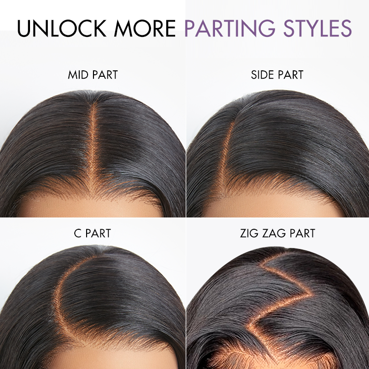 special I MyOwn-Fit™ PartingMax Glueless Personalized Comfort Wig 180% Density Regular Cap/ 250% Density Drawstring Cap Bone Straight with Baby Hair 7x6 Closure HD Lace Wig Pre Cut & Plucked & Bleached Ready to Go