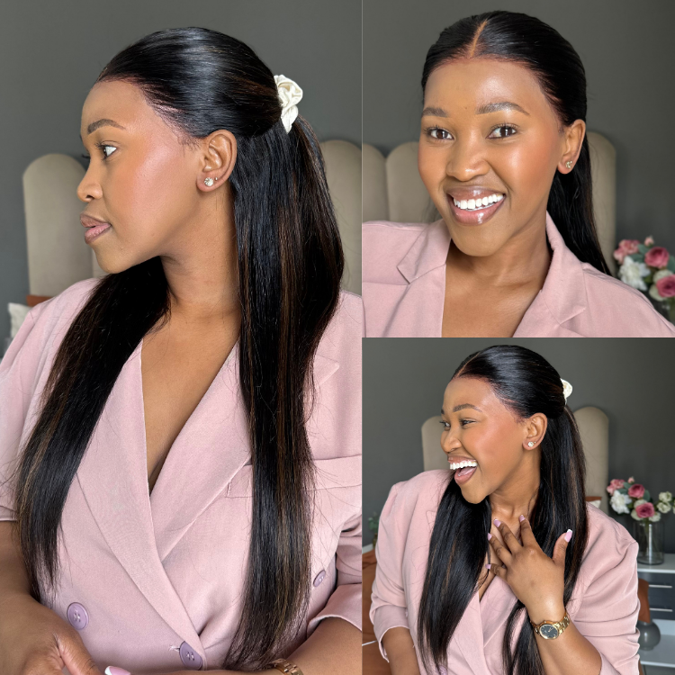 [vumeka_]'s Special Link PreMax Wigs | Ultra Natural Hairline Brown Highlight & Natural Black Silky Straight Glueless 13x4 Frontal Lace Long Wig Pre-Cut Lace