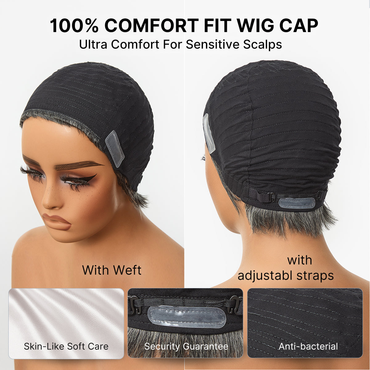 [mrsmo_official]'s Special Link Throw On & Go Short Cut with Bangs Wig Ultra Comfort Cotton Cap Glueless Wig Hair Loss Friendly
