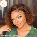 Worth | Ombre Brown Curly Minimalist HD Lace Glueless Side Part Wig
