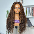Outlet | Blonde Highlights Deep Wave 5x5 Lace Wig 100% Human Hair