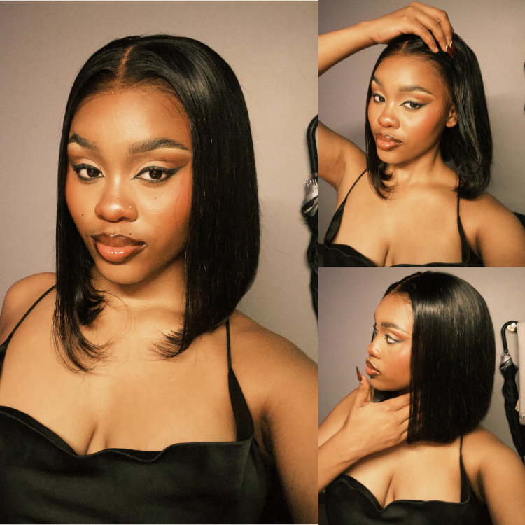[ily.jamari]'s Special Link NatureMAX™ Silky Blunt Cut Bob Glueless Ear-to-ear 13x4 HD Lace Front Wig Pre-Cut Lace Flexi-Fit Drawstring Cap