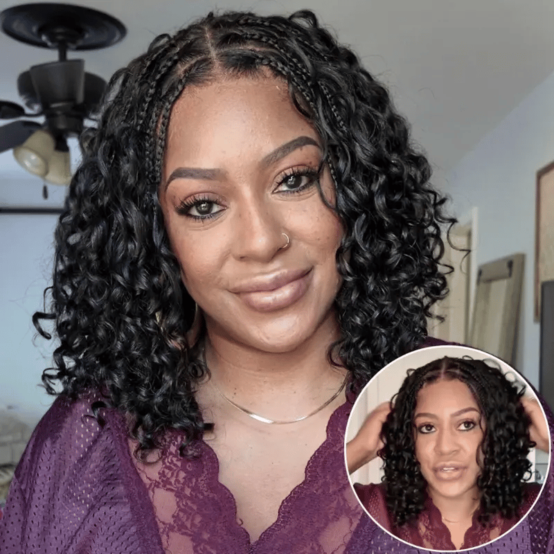 Worth | Readitress™ Boho Braids Deep Curly Glueless 5x5 Closure Lace with Braided Top Human Hair Wig Pre-Cut Lace