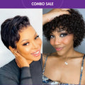 2 For 1 | Super Hot Pixie Cut Glueless HD Lace Wig + Ultra Natural Lightweight Bouncy Glueless Wig With Bangs