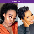 2 For 1 | Super Hot Pixie Cut Glueless HD Lace Wig + Natural Afro Glueless Wig