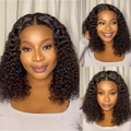 [fey_thulare]'s Special Link 1 Sec Install Wig | 180% Density ReadytoGo Soft Deep Curl Bob Glueless 4x4 Closure Lace Wig