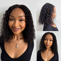 [dimpholetuma4]'s Special Link 1 Sec Install Wig | 180% Density ReadytoGo Soft Deep Curl Bob Glueless 4x4 Closure Lace Wig