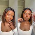 [siviwemkhize]'s Special Link PreMax Wigs | Brown Highlight Silky Blunt Cut Bob Glueless Lace Wig With Pre-Bleached Pre-Plucked Pre-Cut Lace