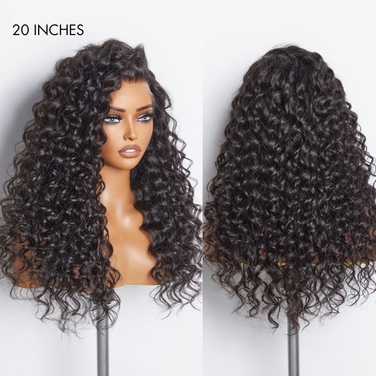 Worth | Nature Black Water Wave Glueless 13x4 Frontal Lace Wig 100% Human Hair